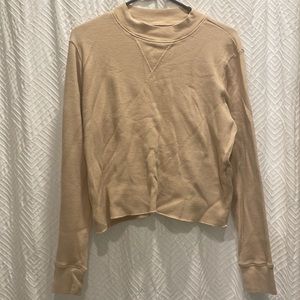 Organic cropped waffle long sleeve